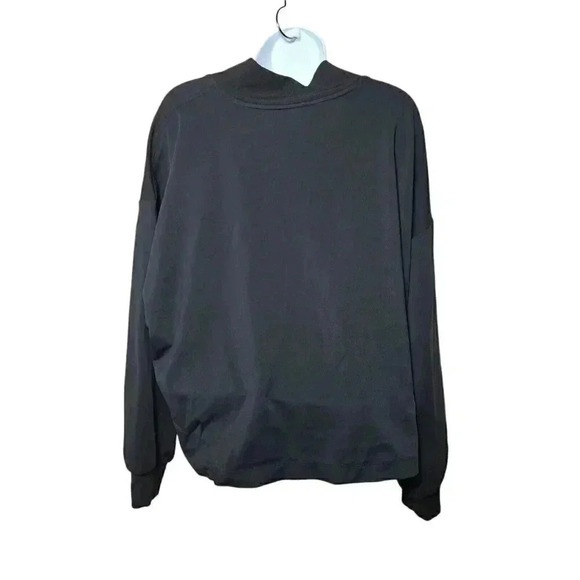 Athleta Size Large Black Venice Mock High Neck Long Sleeve Active Sweatshirt - Picture 3 of 8